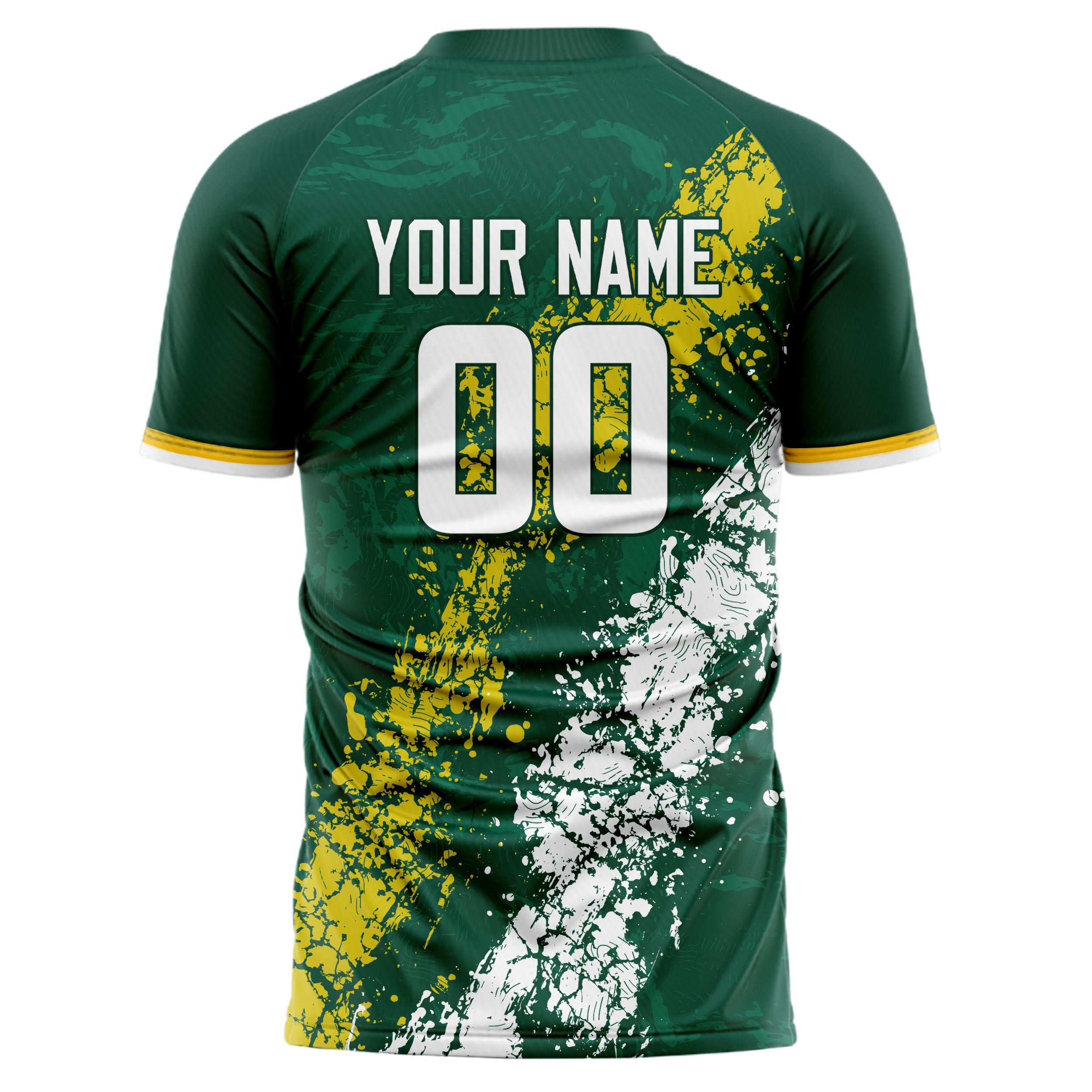 Personalized Kelly Green & White Pattern Soccer Jersey