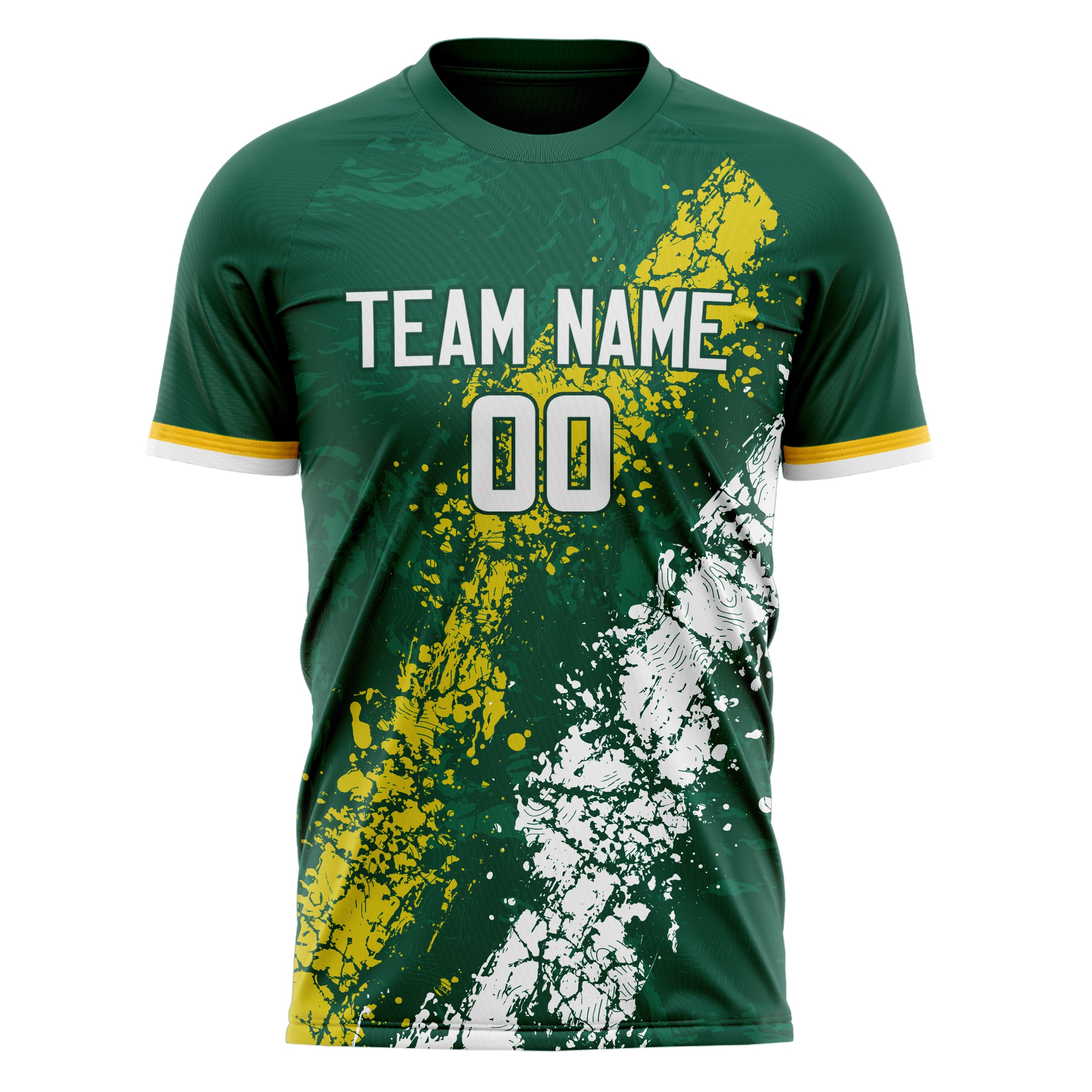 Personalized Kelly Green & White Pattern Soccer Jersey