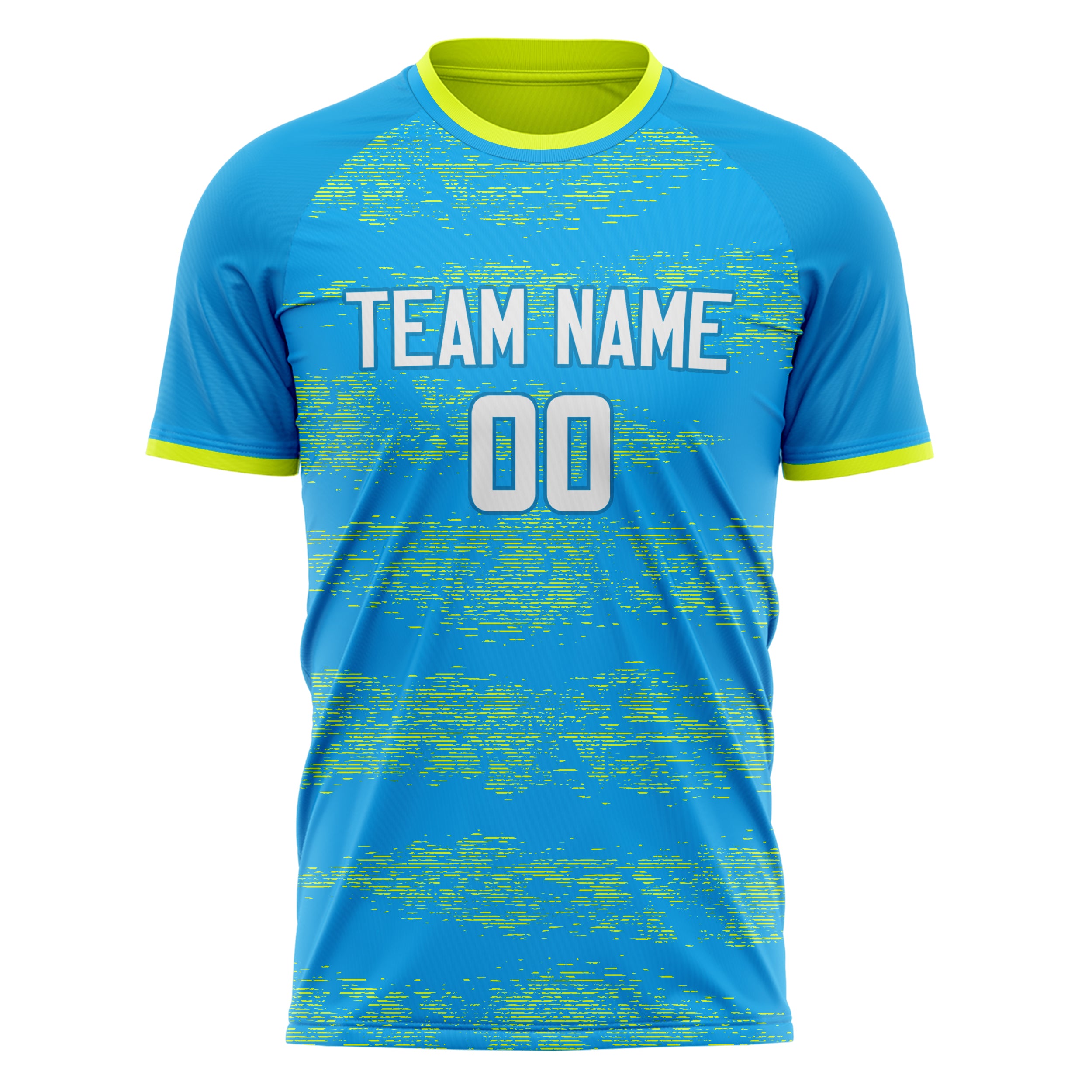 Personalized Blue & Yellow Pattern Soccer Jersey