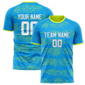 Personalized Blue & Yellow Pattern Soccer Jersey