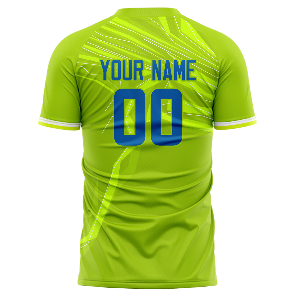Personalized Green & Royal Pattern Soccer Jersey