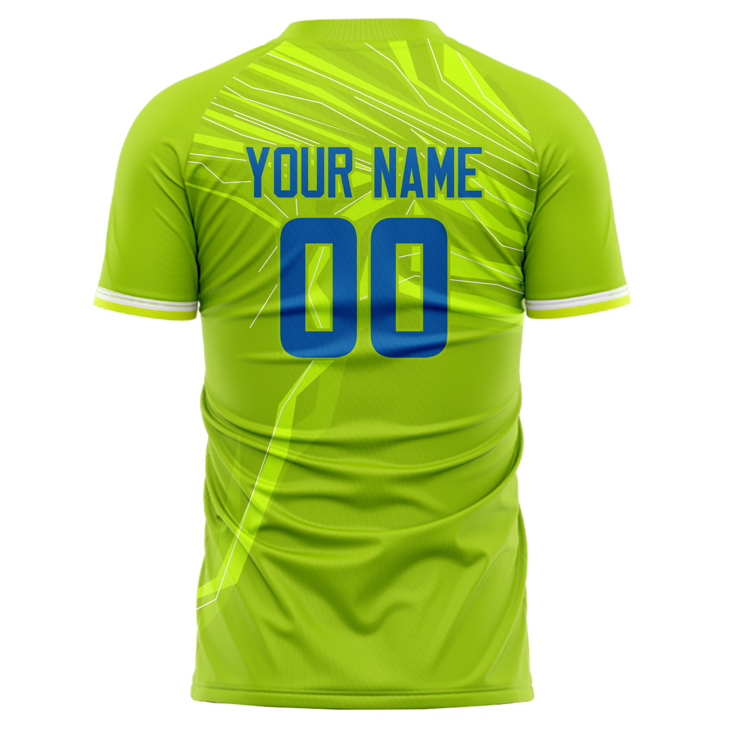 Personalized Green & Royal Pattern Soccer Jersey