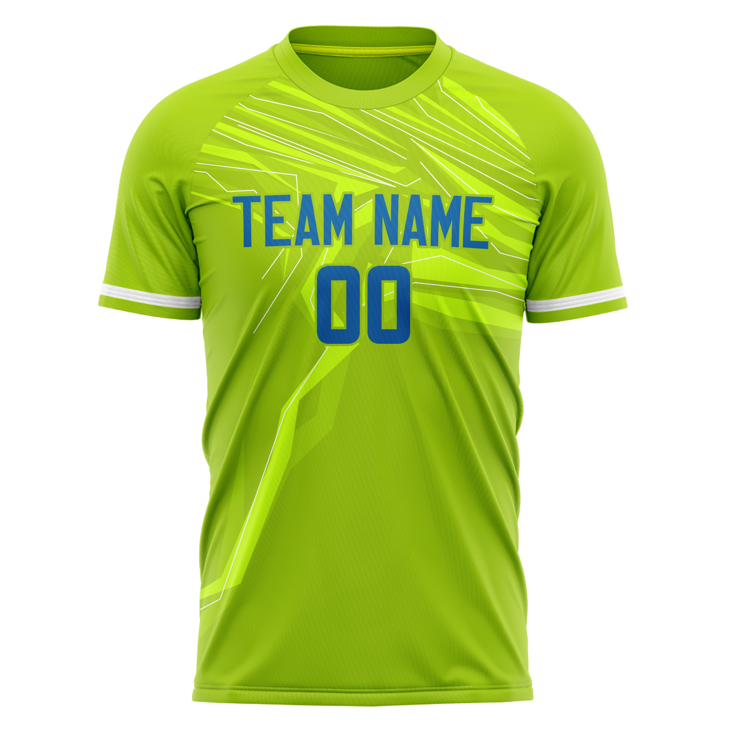 Personalized Green & Royal Pattern Soccer Jersey