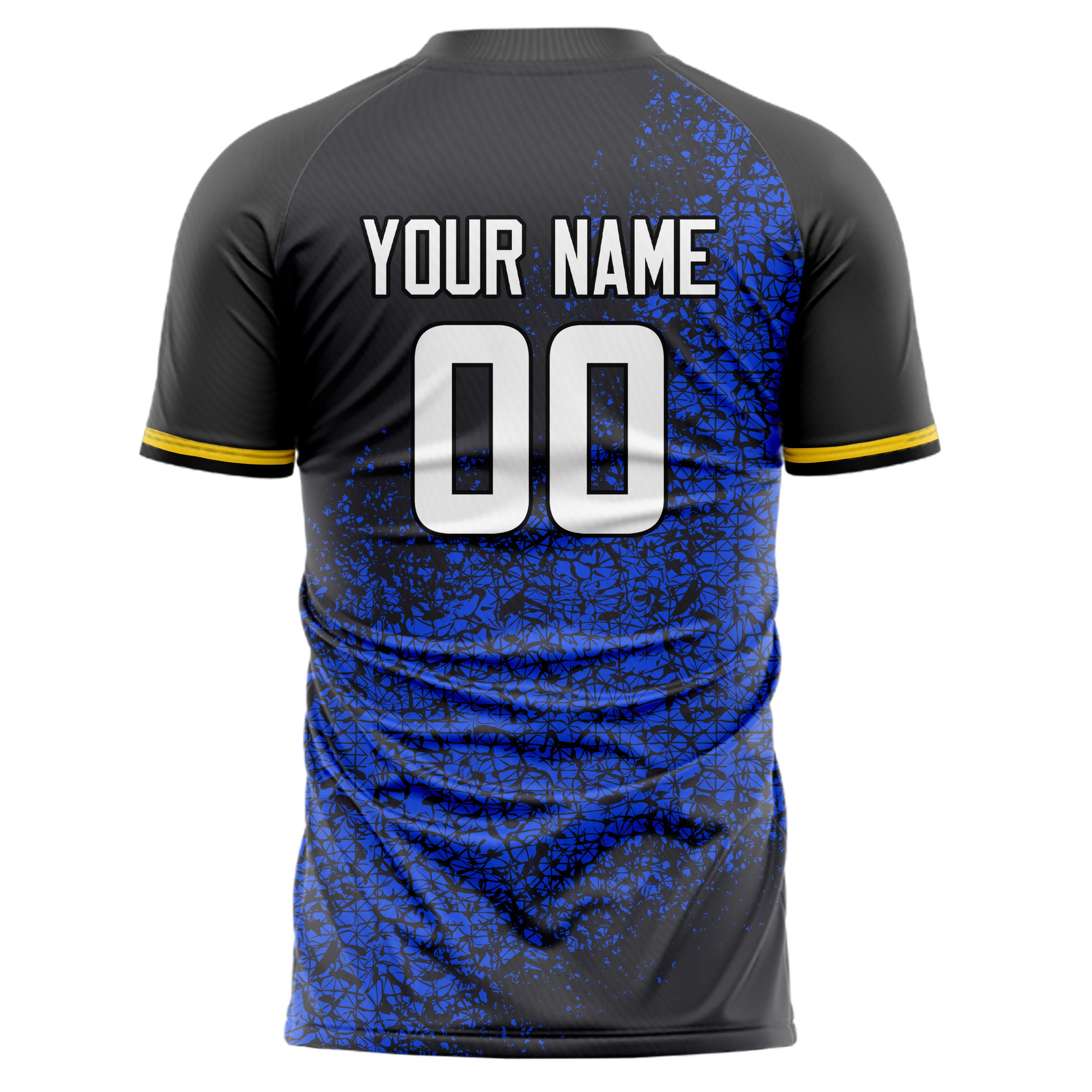 Personalized Black & Blue Pattern Soccer Jersey