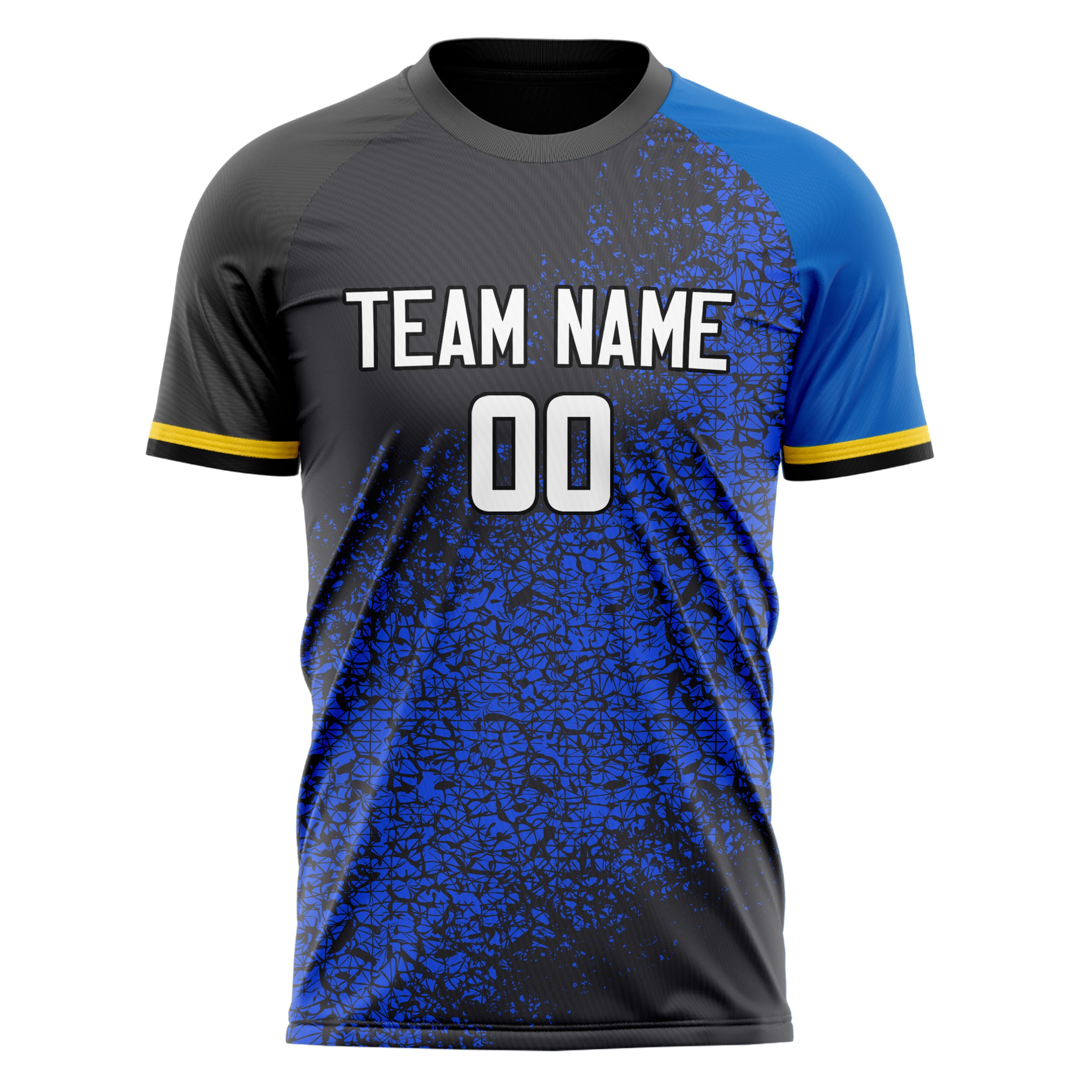 Personalized Black & Blue Pattern Soccer Jersey