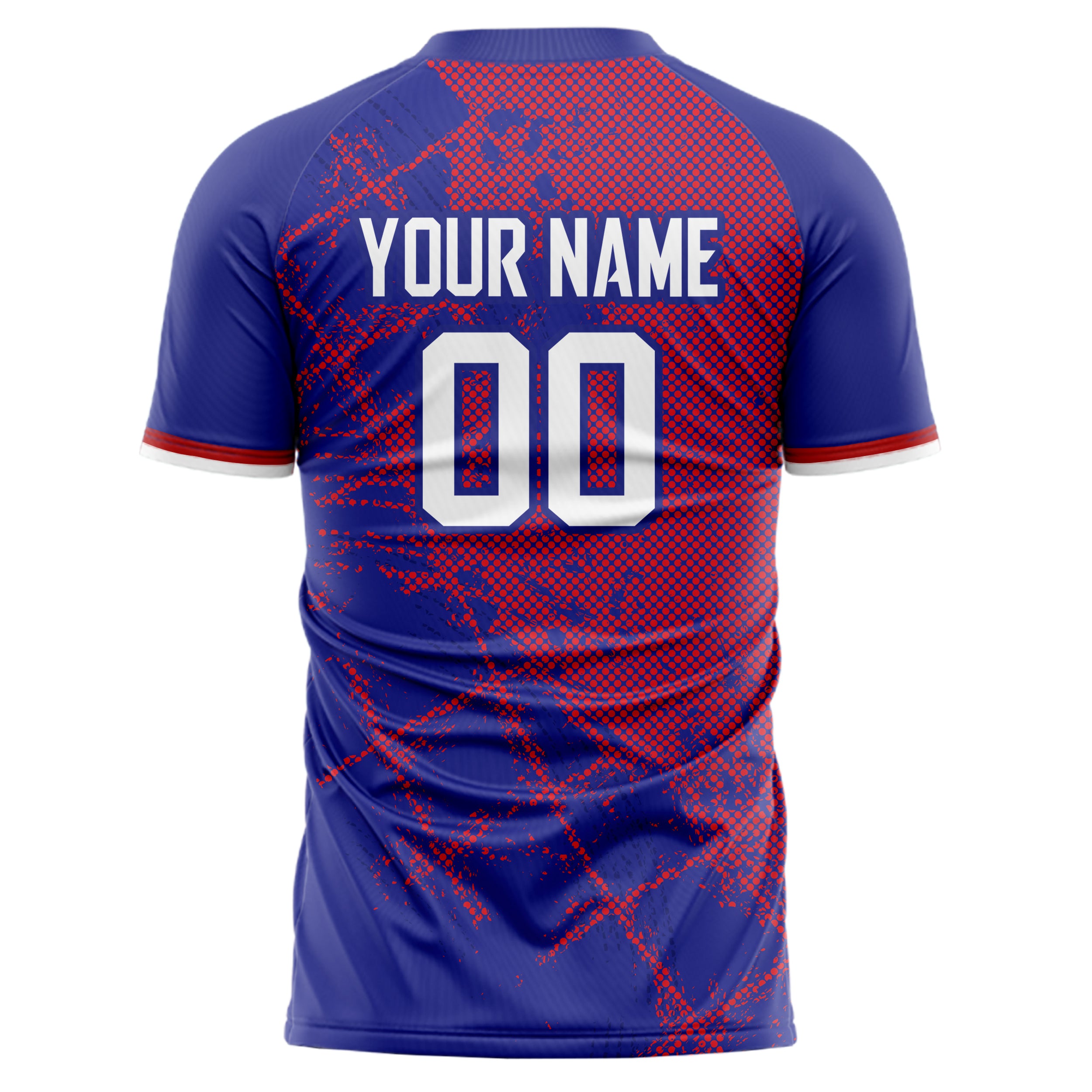 Personalized Navy & Red Pattern Soccer Jersey