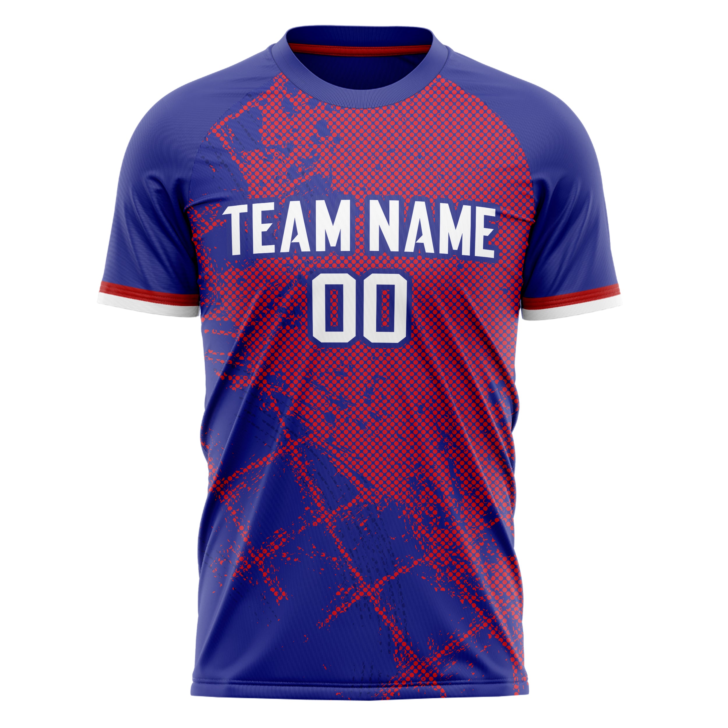 Personalized Navy & Red Pattern Soccer Jersey