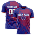 Personalized Navy & Red Pattern Soccer Jersey