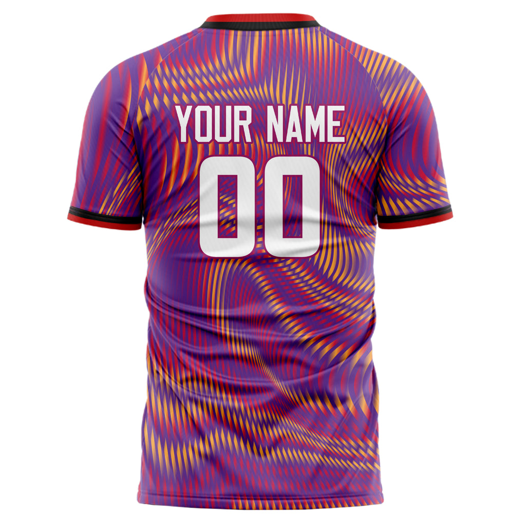 Personalized Purple & Red Pattern Soccer Jersey