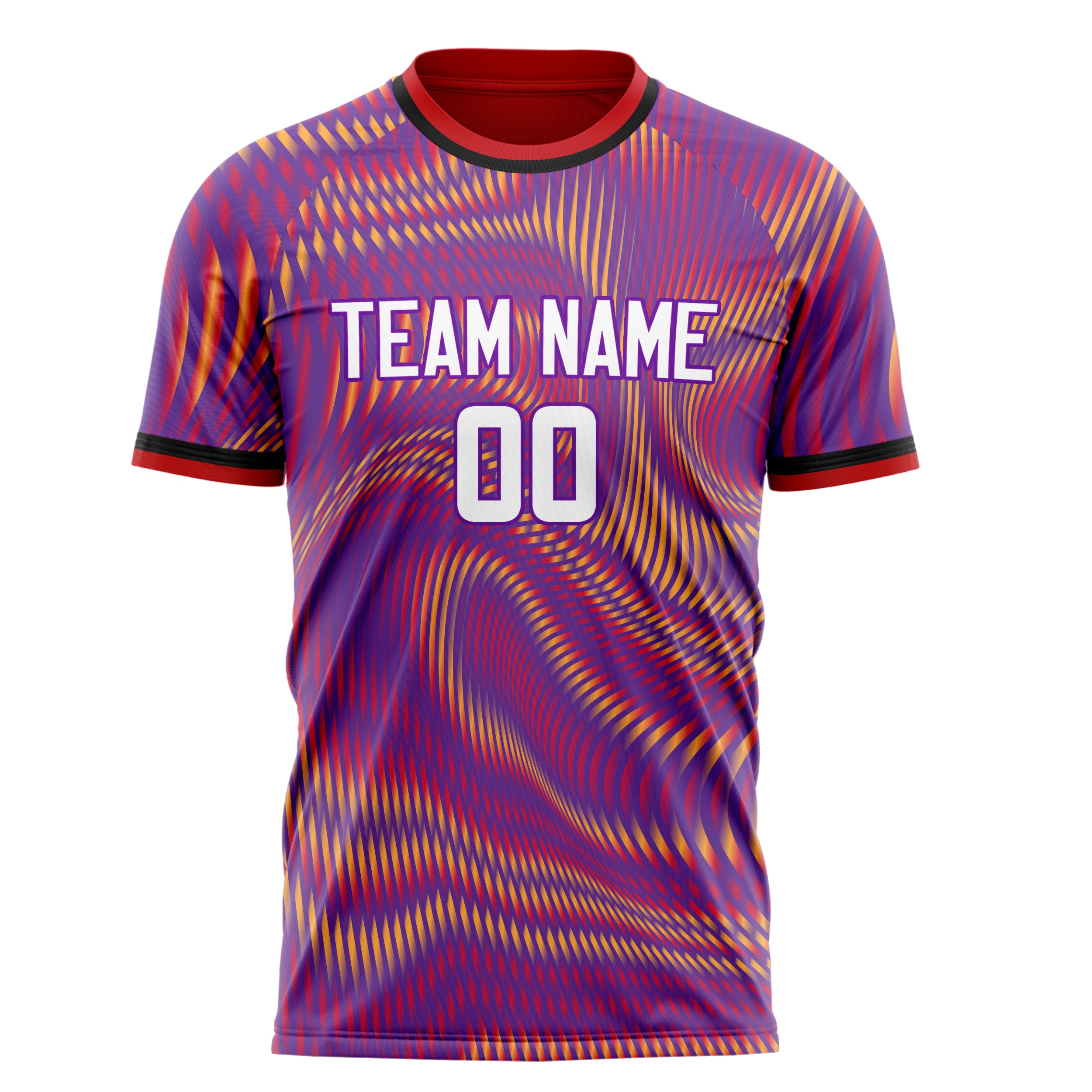 Personalized Purple & Red Pattern Soccer Jersey