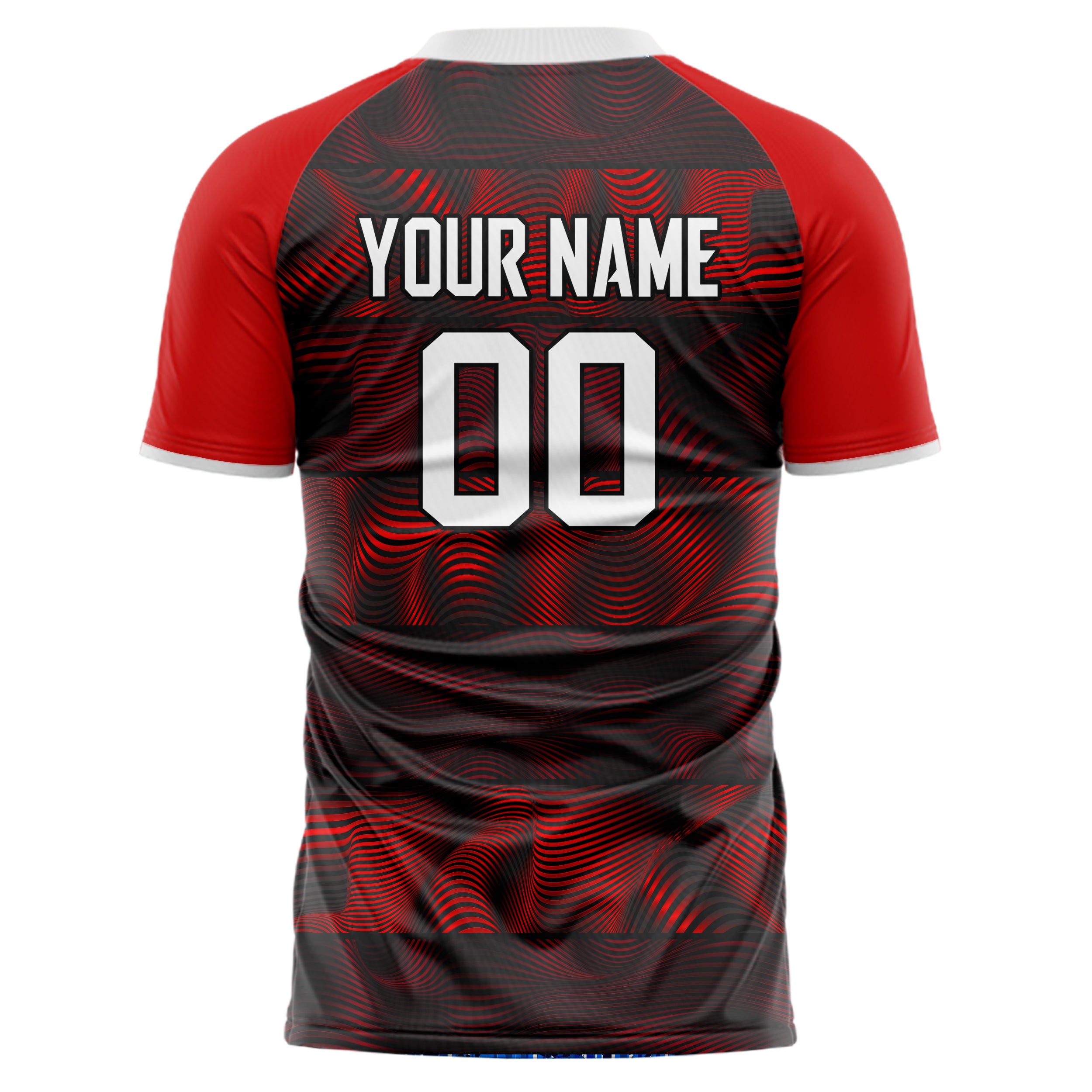 Personalized Black & Red Pattern Soccer Jersey
