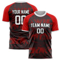 Personalized Black & Red Pattern Soccer Jersey