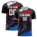 Personalized Black & Red Pattern Soccer Jersey