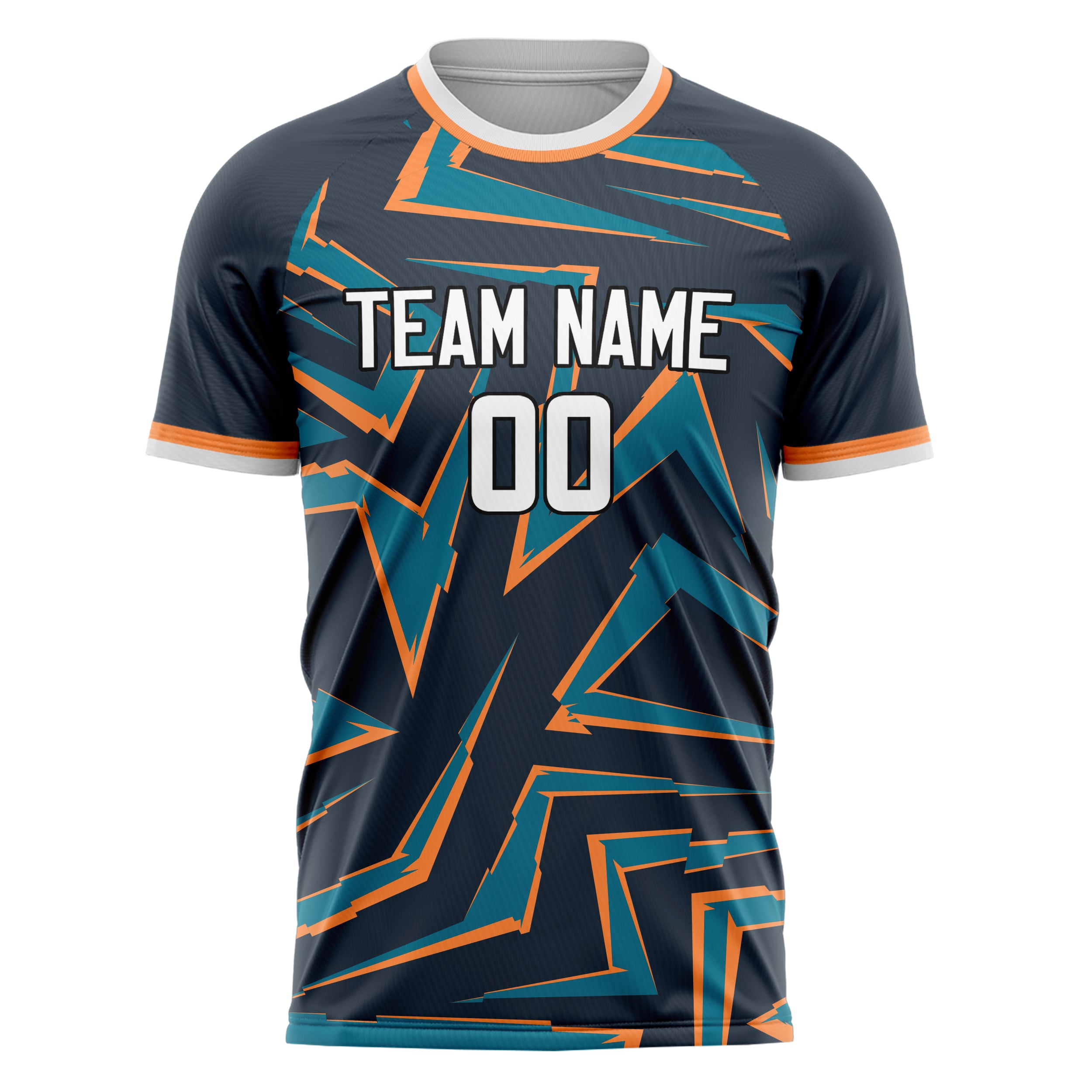 Personalized Navy & Orange Pattern Soccer Jersey