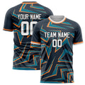 Personalized Navy & Orange Pattern Soccer Jersey