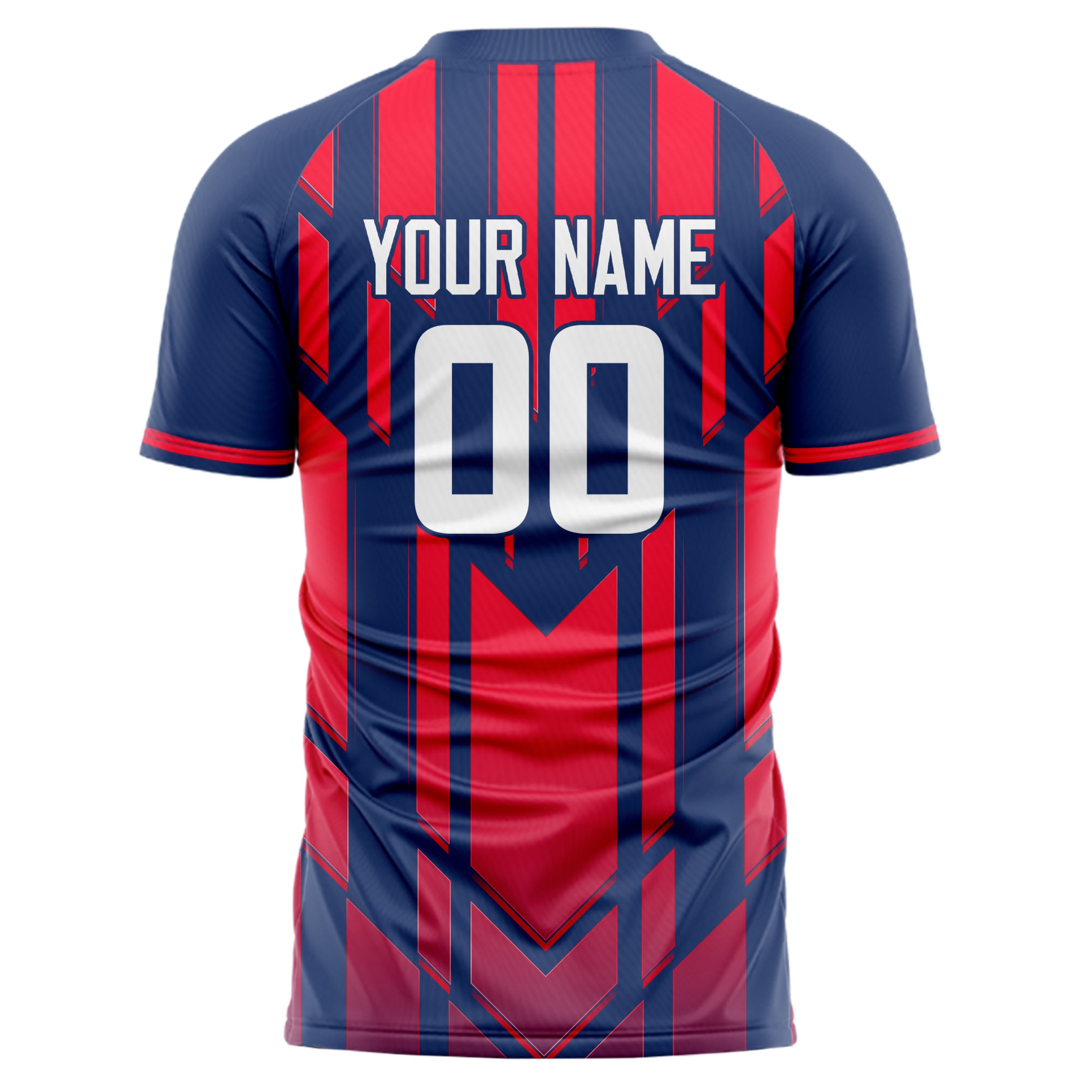 Personalized Navy & Red Pattern Soccer Jersey