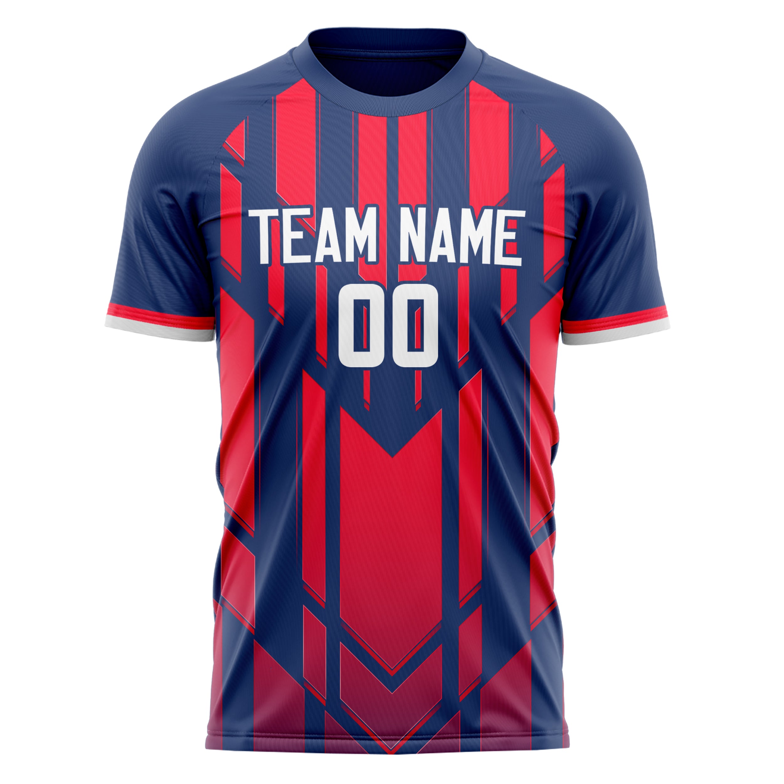 Personalized Navy & Red Pattern Soccer Jersey
