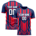 Personalized Navy & Red Pattern Soccer Jersey
