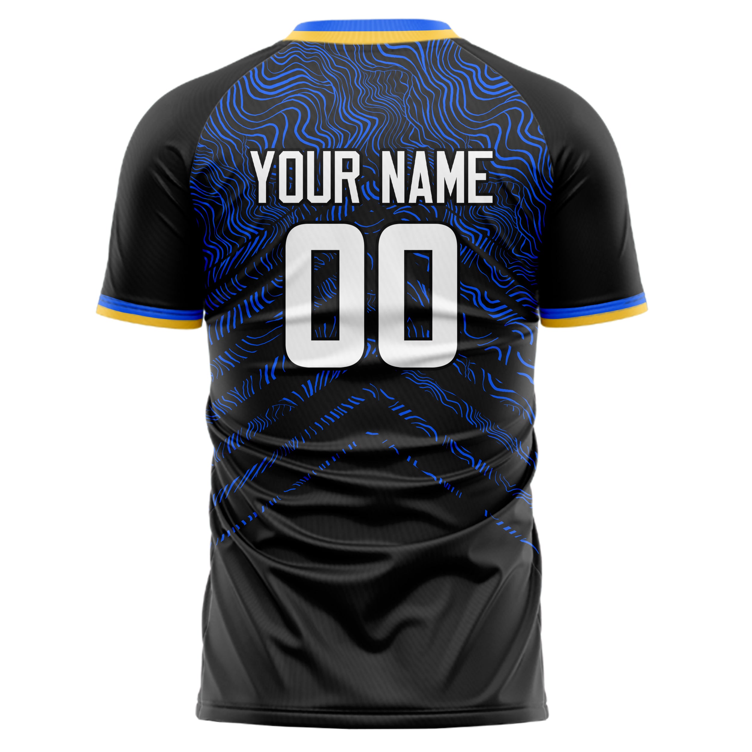 Personalized Black & Navy Pattern Soccer Jersey