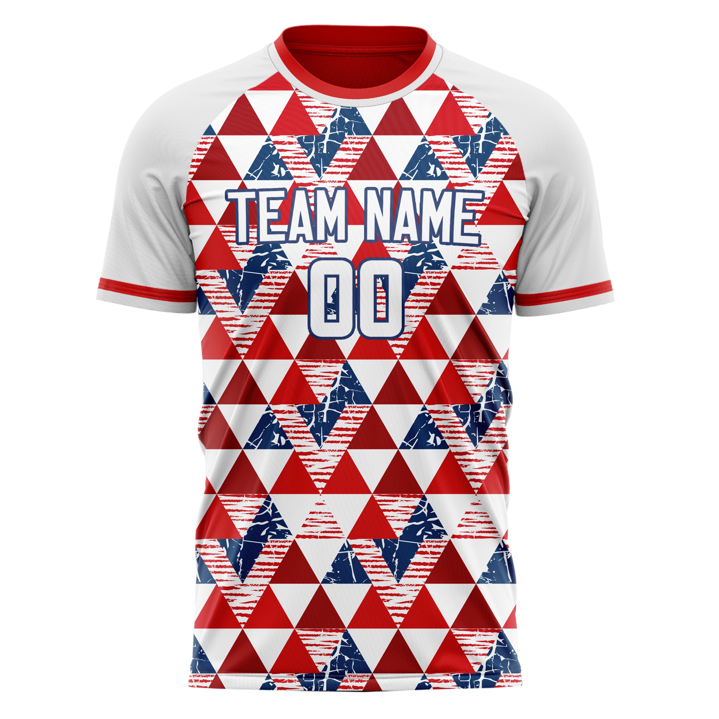 Personalized Red & White Pattern Soccer Jersey