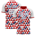 Personalized Red & White Pattern Soccer Jersey