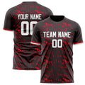 Personalized Black & Red Pattern Soccer Jersey