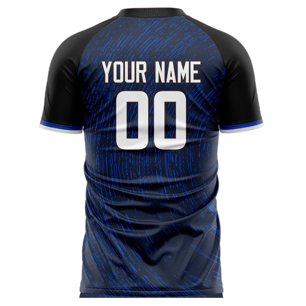 Personalized Navy & Black Pattern Soccer Jersey