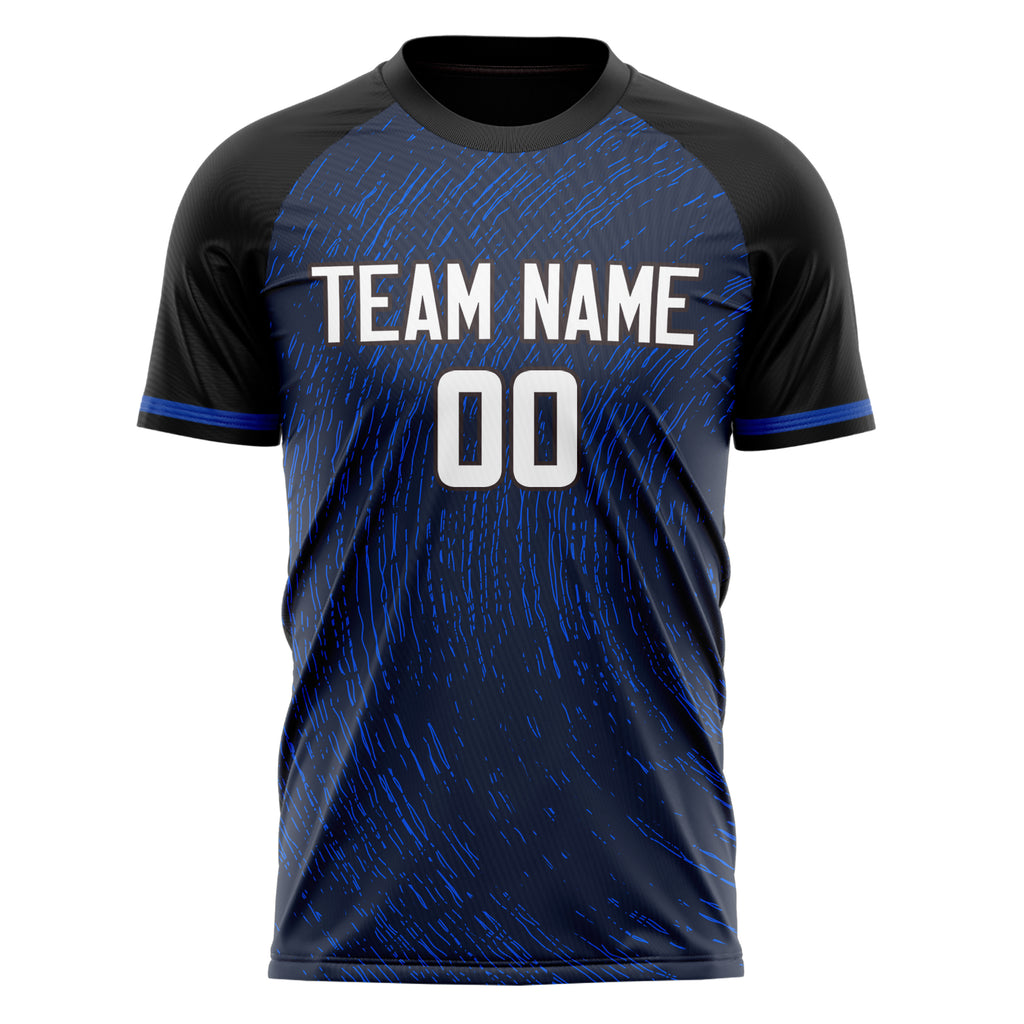 Personalized Navy & Black Pattern Soccer Jersey