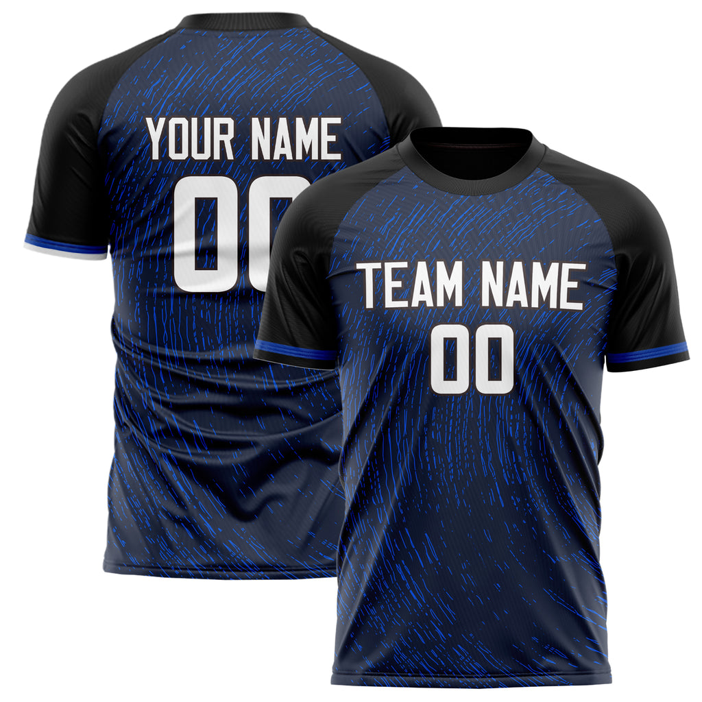 Personalized Navy & Black Pattern Soccer Jersey