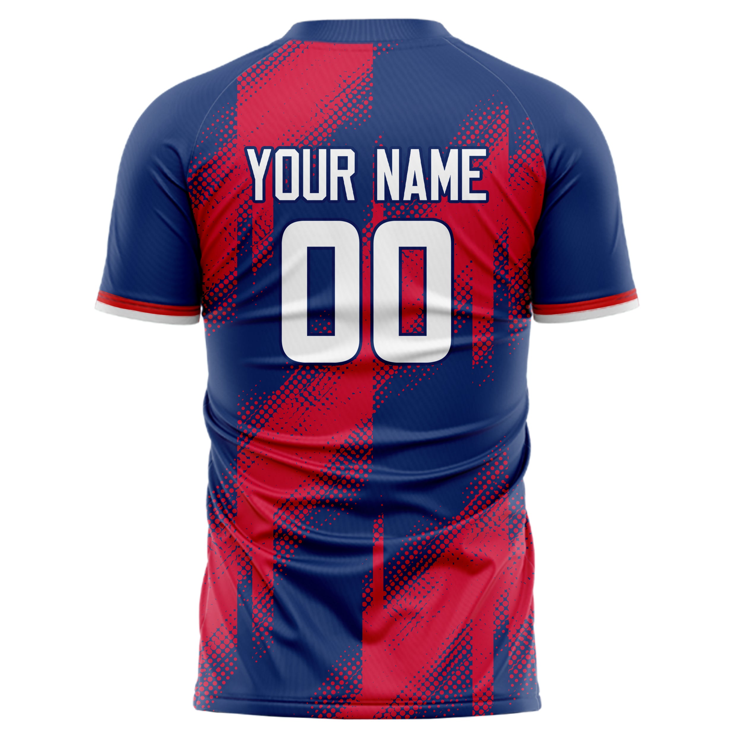 Personalized Royal & Red Pattern Soccer Jersey