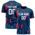 Personalized Navy & Red Pattern Soccer Jersey