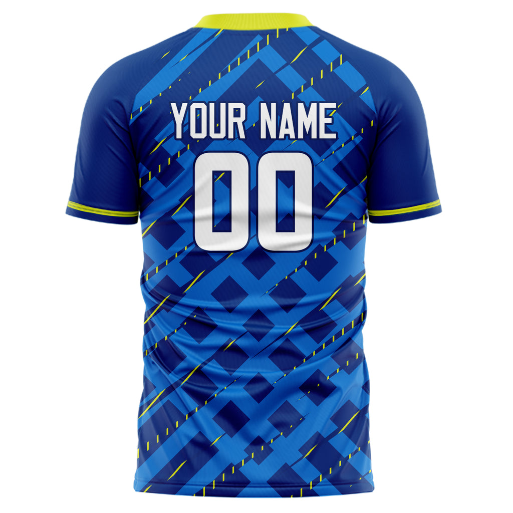 Personalized Royal & White Pattern Soccer Jersey