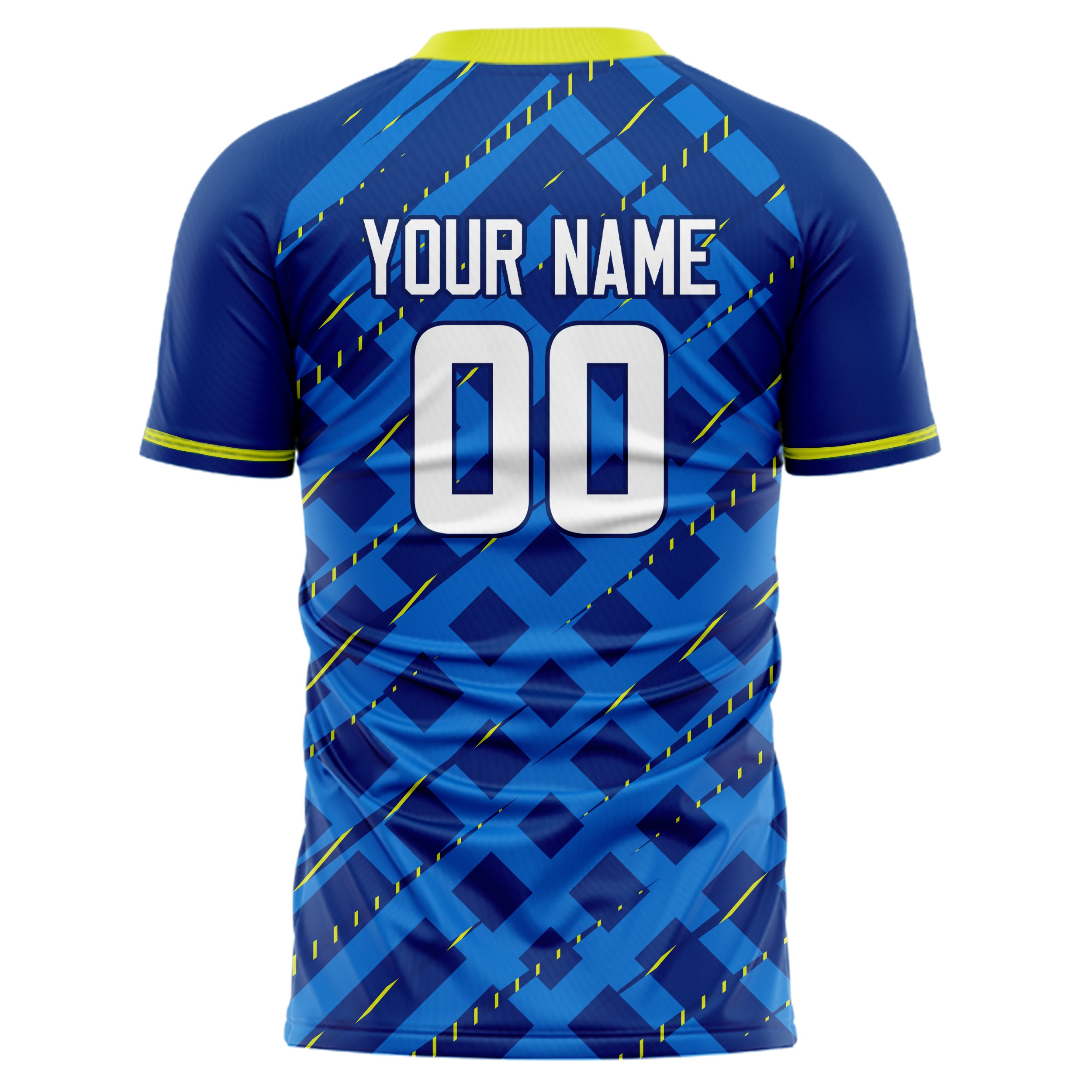 Personalized Royal & White Pattern Soccer Jersey