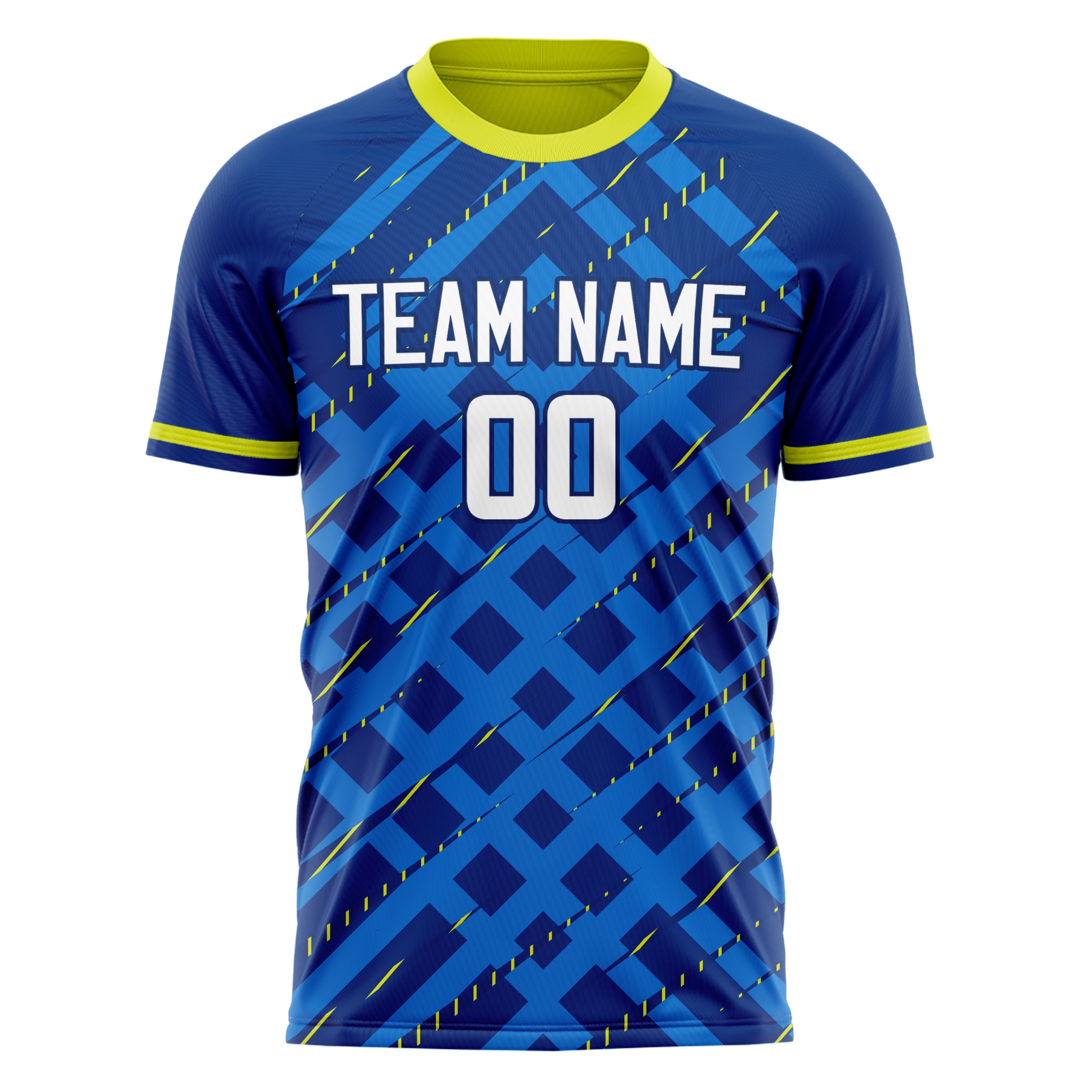 Personalized Royal & White Pattern Soccer Jersey