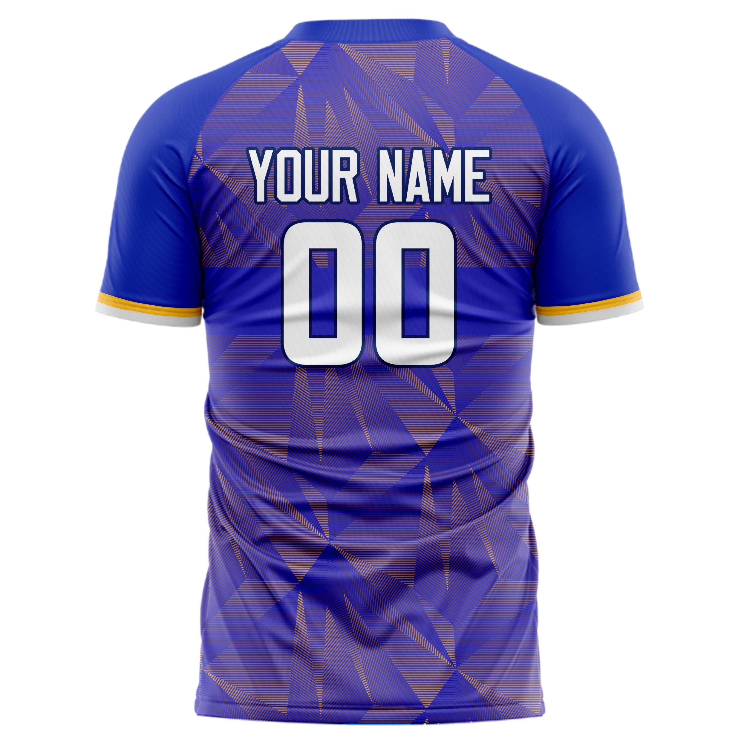 Personalized Blue & Gold Pattern Soccer Jersey