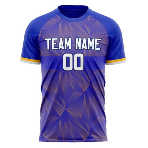 Personalized Blue & Gold Pattern Soccer Jersey