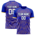 Personalized Blue & Gold Pattern Soccer Jersey