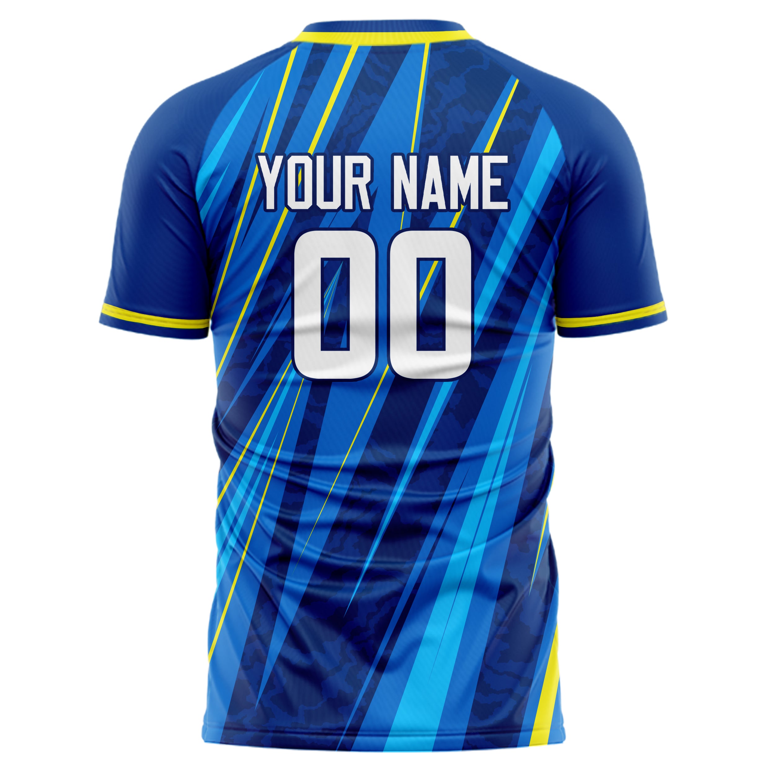 Personalized Royal & White Pattern Soccer Jersey