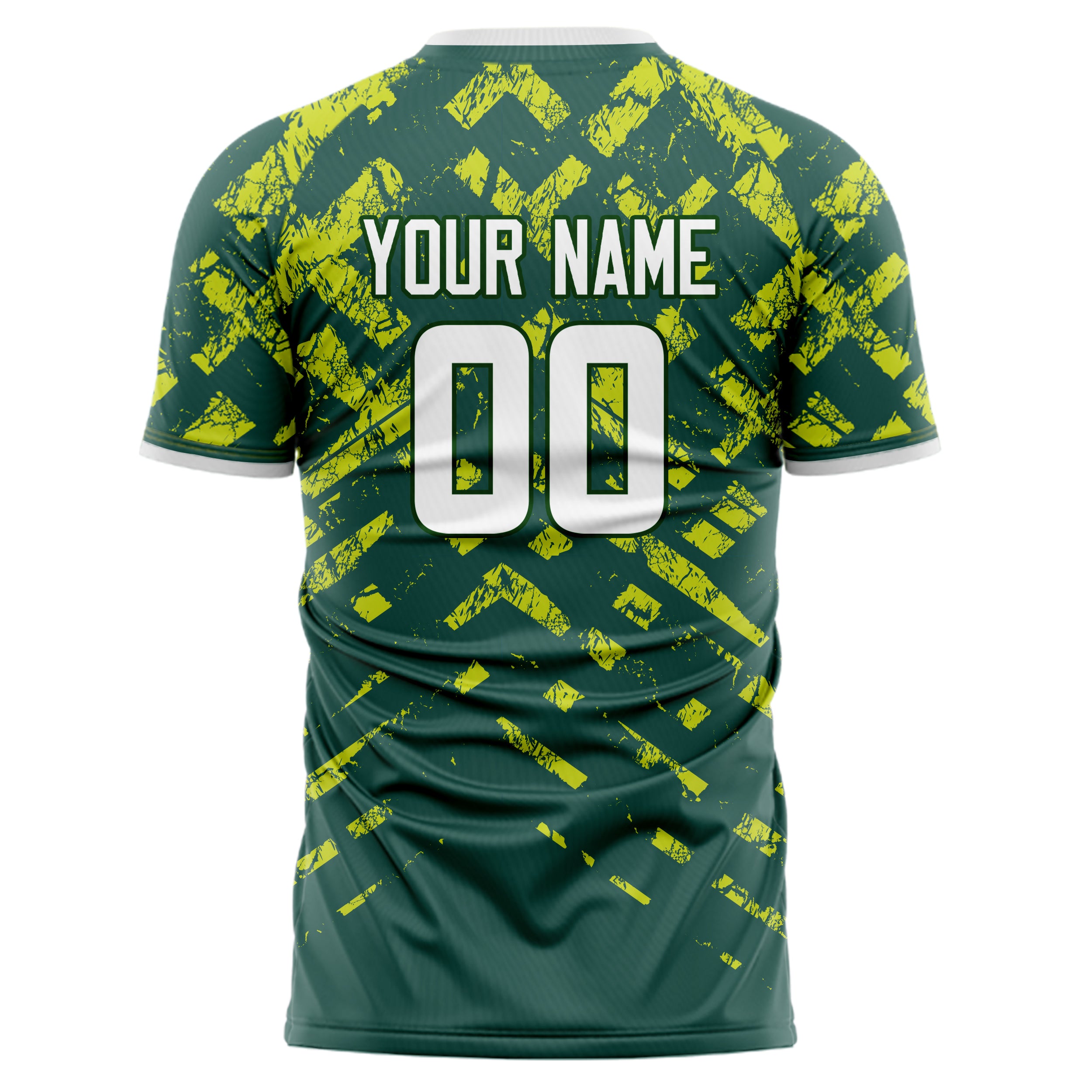 Personalized Green & White Pattern Soccer Jersey
