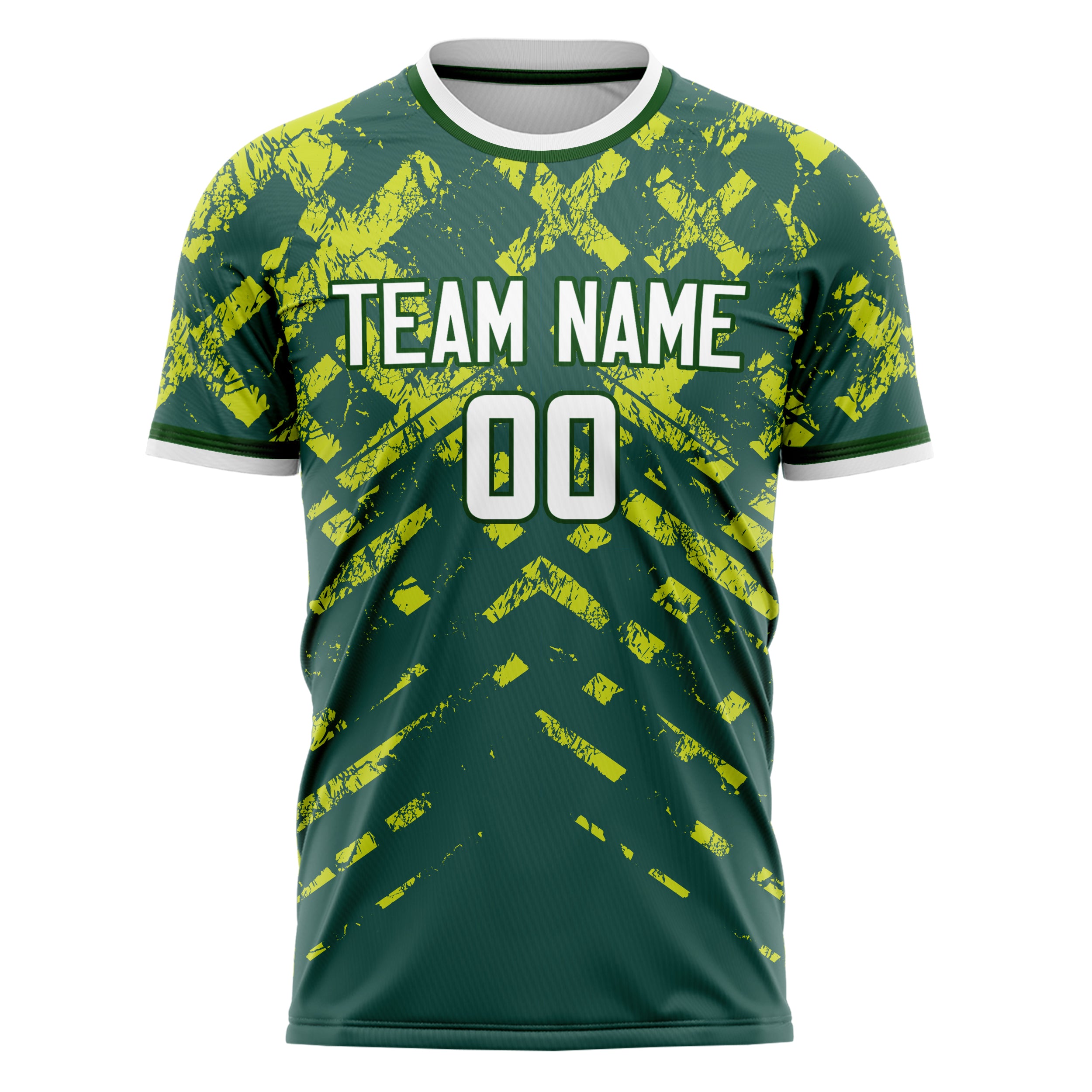 Personalized Green & White Pattern Soccer Jersey