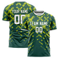 Personalized Green & White Pattern Soccer Jersey