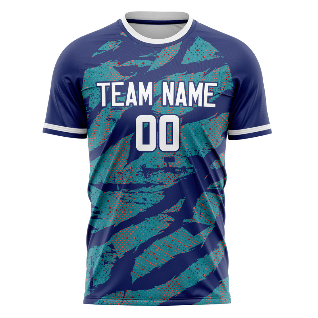 Personalized Purple & Green Pattern Soccer Jersey