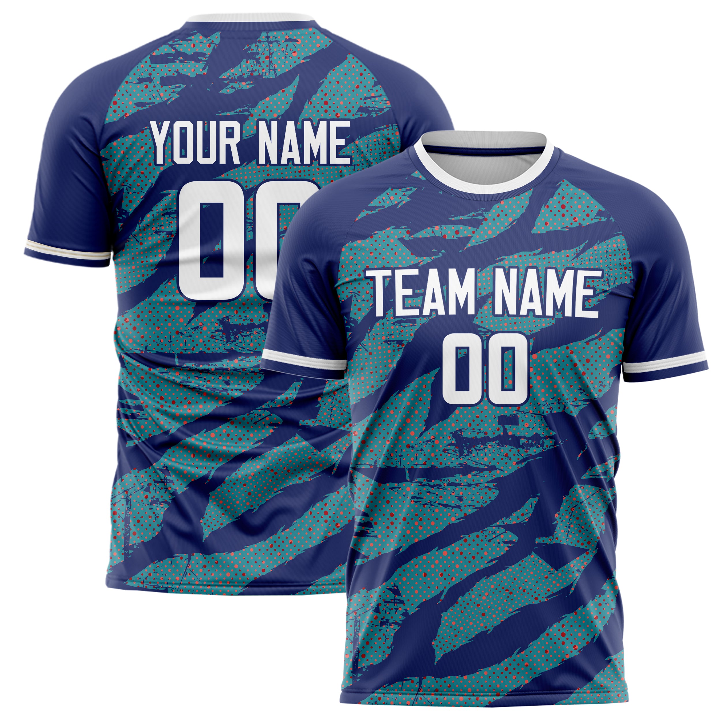 Personalized Purple & Green Pattern Soccer Jersey
