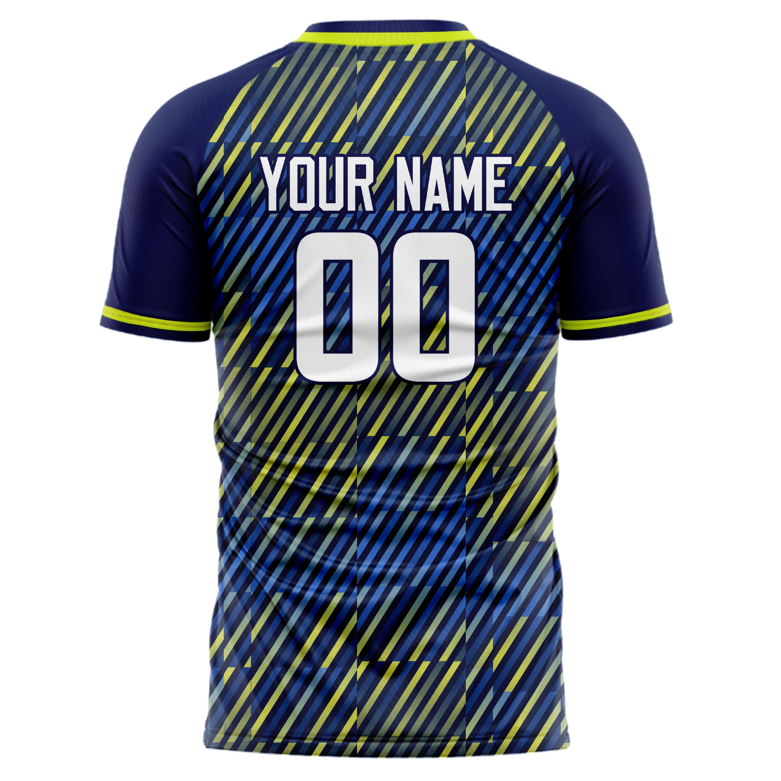 Personalized Navy & Yellow Pattern Soccer Jersey