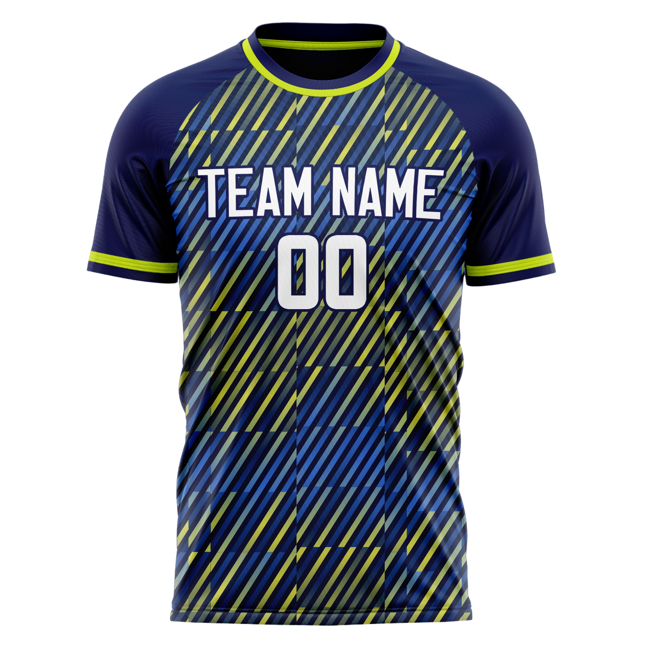 Personalized Navy & Yellow Pattern Soccer Jersey