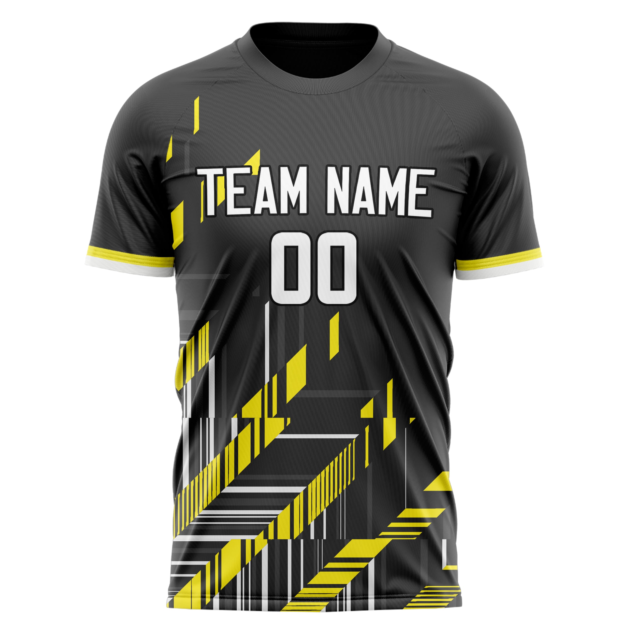 Personalized Black & Gold Pattern Soccer Jersey
