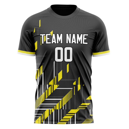 Personalized Black & Gold Pattern Soccer Jersey
