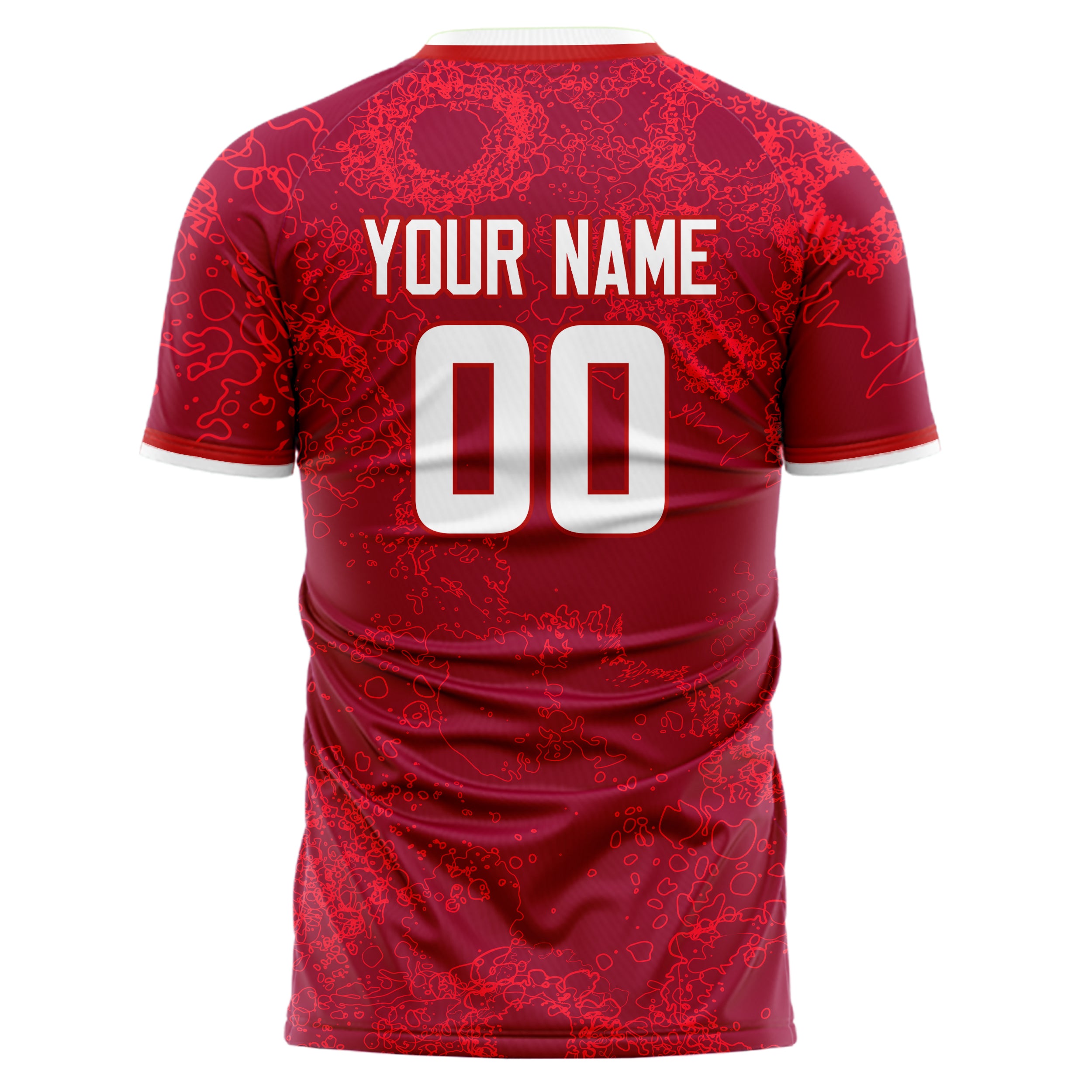Personalized Red & White Pattern Soccer Jersey