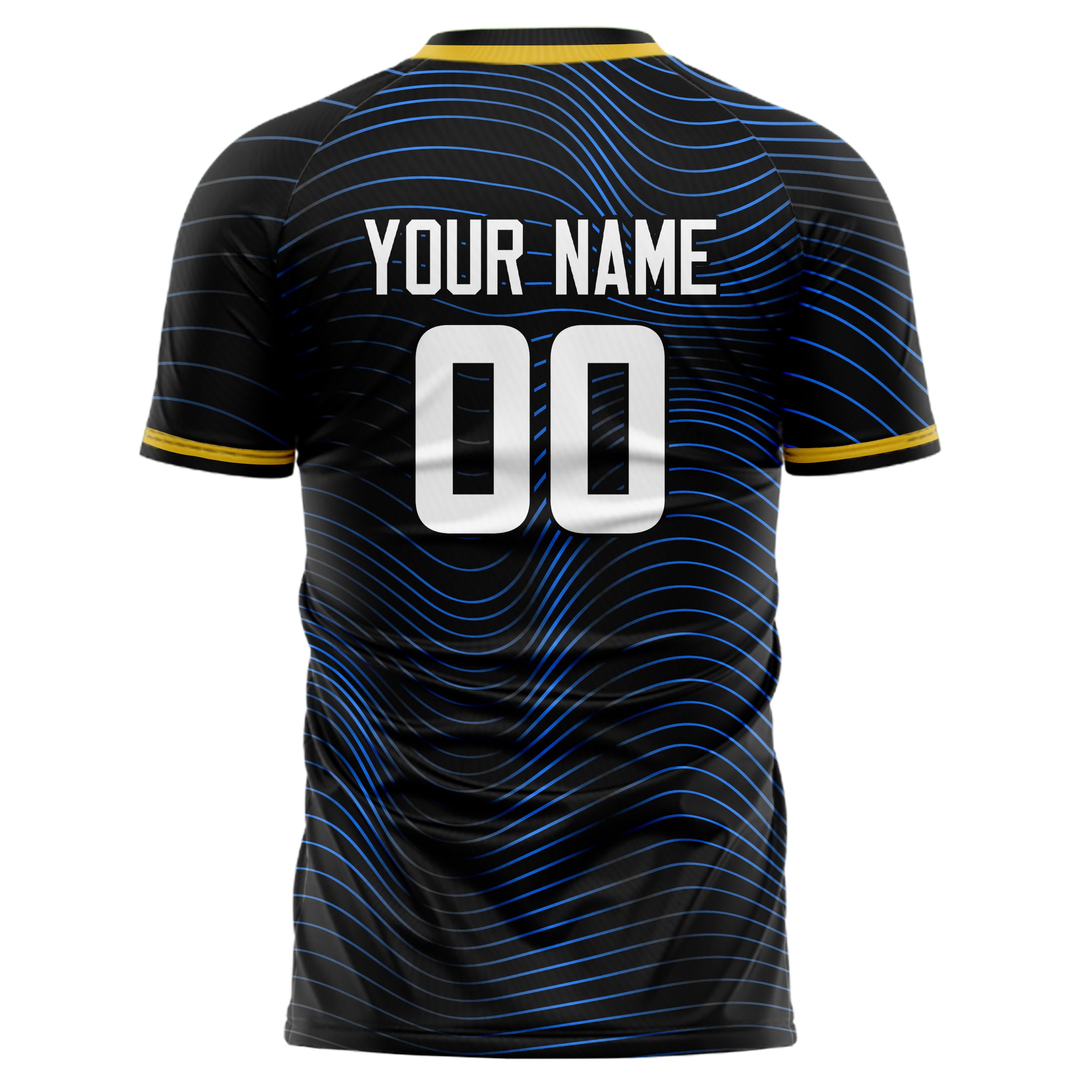 Personalized Black & Blue Pattern Soccer Jersey