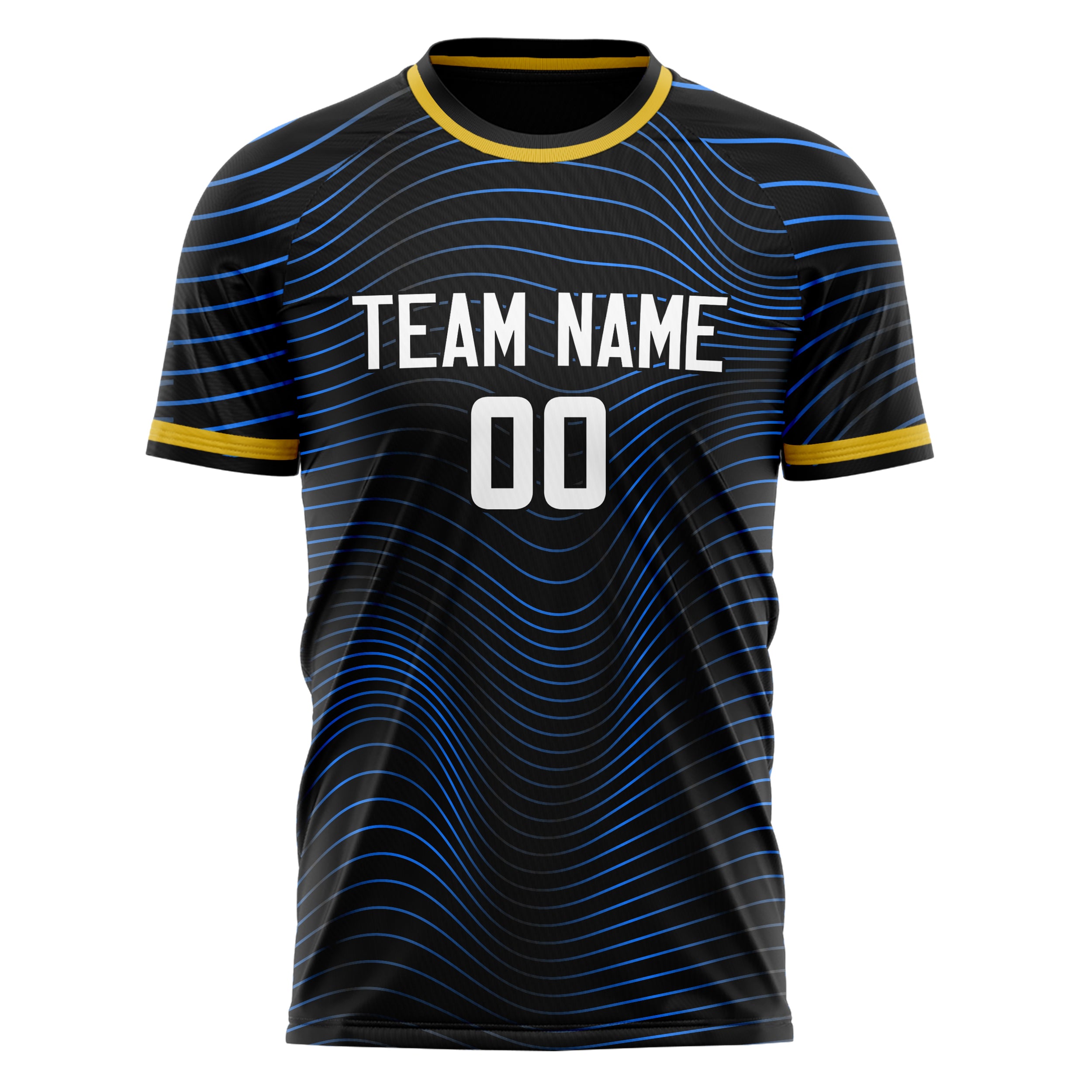 Personalized Black & Blue Pattern Soccer Jersey